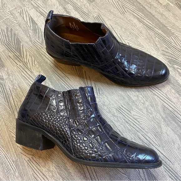 Stacy Adams “Sandino” Crocodile Embossed Boots - Picture 1 of 15